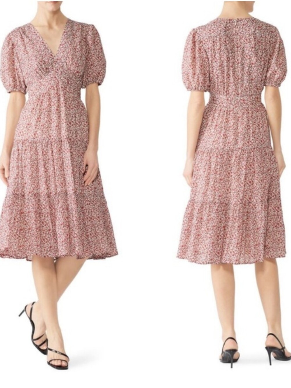 Tory Burch Blush Pink Floral Midi Dress